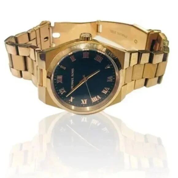 MICHAEL KORS Channing Black Dial Rose Gold Watch - MK5937